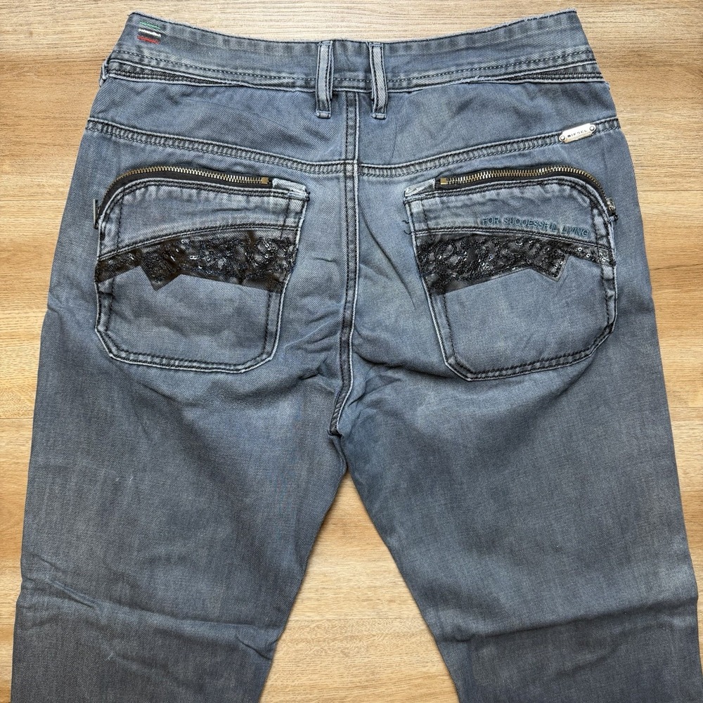 Diesel Jeans Men 30x28 Blue Poiak Regular Slim Tapered Pockets Italy (Tag 34)